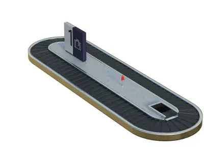 Baggage Carousel Low-poly 3D model