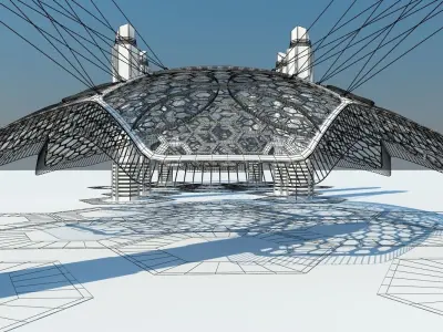 Futuristic Architectural Structure 15 3D model purchase
