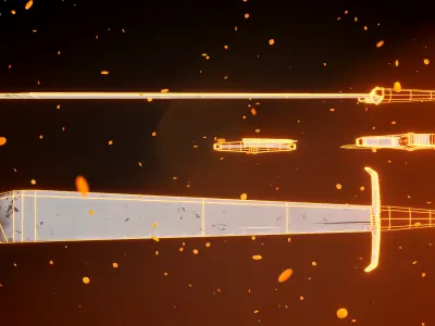 Medieval falchion sword Low-poly 3D model