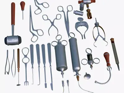 Antique Medical and Surgical Tools M1 3D model