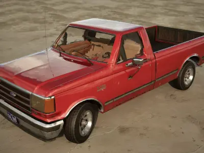 90s Pickup Truck Low-poly 3D model