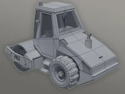 Road Roller Low-poly 3D model buy