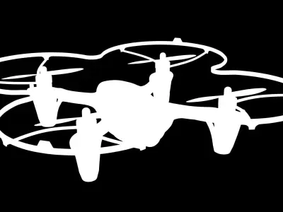 Hubsan X4 H107C Blue Propeller Guard Low-poly 3D model