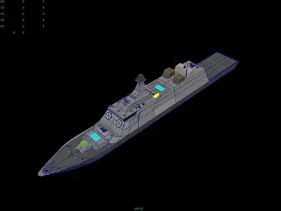 Stealth Frigate  Low-poly 3D model