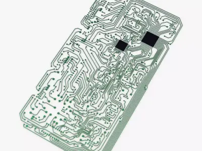 Electronic circuit board v 2 Low-poly 3D model