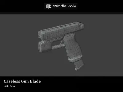 Caseless Gun Blade Free low-poly 3D model