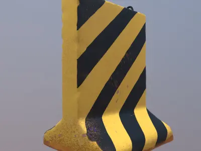 Dirty Road Barrier 3D model