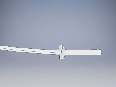 katana sword Low-poly 3D model 4