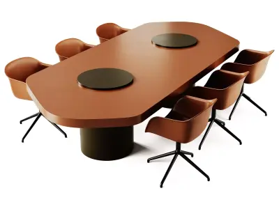 Sancal Bold Table and Muuto Fiber Armchair 3D model