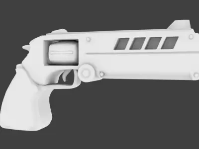 Futuristic Revolver N-1 Prototype Free low-poly 3D model