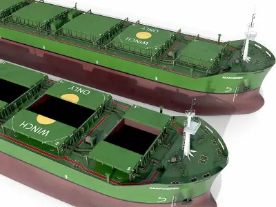Bulk carrier with holds and reservoirs 3D model