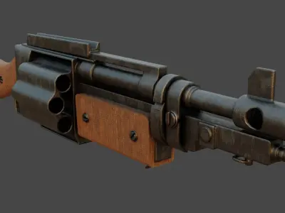 revolver shotgun Low-poly 3D model
