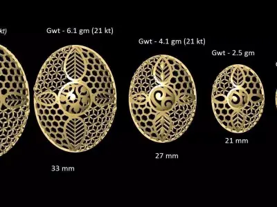 vr-pnd2144 gold plated discs 3D print model