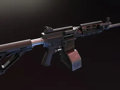 FightLite MCR Beltfed AR15 Low-poly 3D model