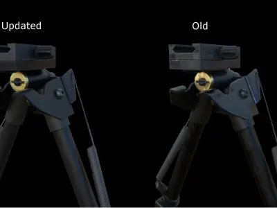 Bipod Low-poly 3D model