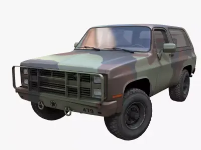 USA military offroad vehicle Low-poly 3D model