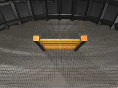 Sci-Fi Stairs - 15- Orange Version Low-poly 3D model
