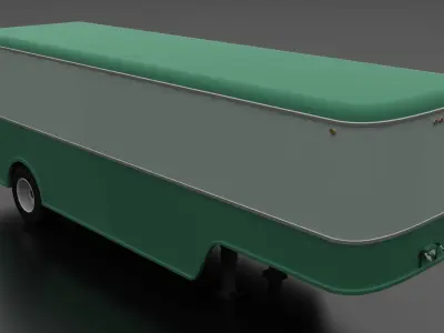 American 50s-60s style Furniture Van Trailer Low-poly 3D model