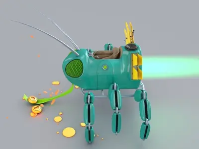 Robo Grasshopper Vehicle 3D model