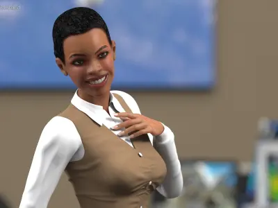 Light Skin Business Style Woman Rigged for Cinema 4D 3D model