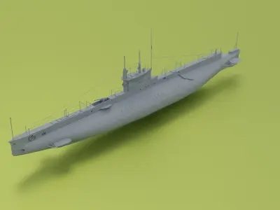 HMS E Class - Submarines Low-poly 3D model