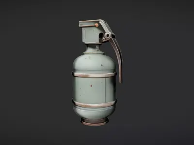 green military hand grenade 3D model purchase