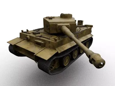 Tiger 1 Game Ready Low-poly 3D model