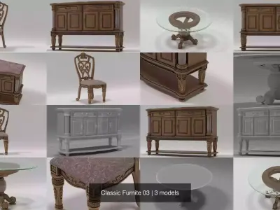 Classic Furnite 03 3D Model Pack