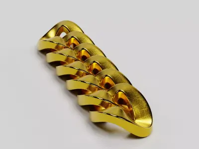 Link Chain V3 - Gold Cuban Style 3D model