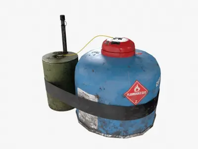 Crafted Gas Bomb Low-poly 3D model