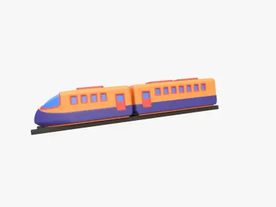 High Speed Train 3D Illustration 3D model