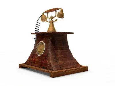 Antique Telephone - Old phone Low Poly 3D model