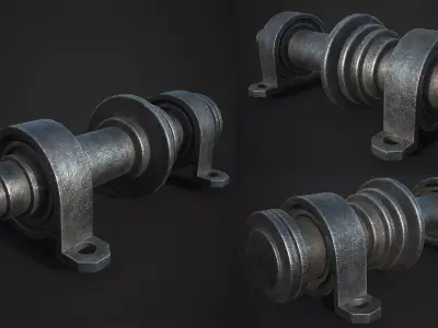 Bearing Shaft Low-poly 3D model