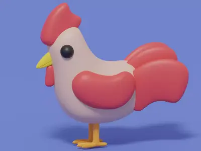 Cartoon Lovely Chicken 3D model