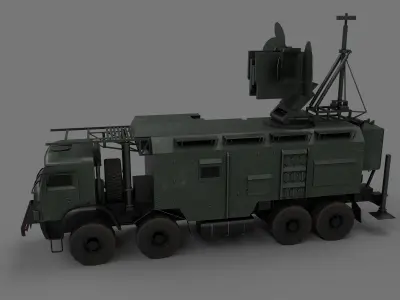 krasukha 4 electronic warfare system lowpoly Low-poly 3D model