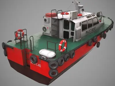 Pilot Boat Low-poly 3D model purchase