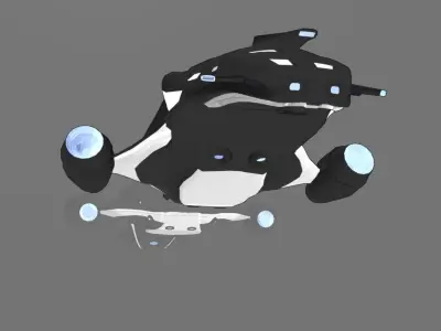 Sci-Fi SpaceShip Low-poly 3D model buy