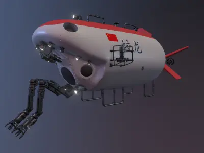 china Jiaolong submersible  Low-poly 3D model