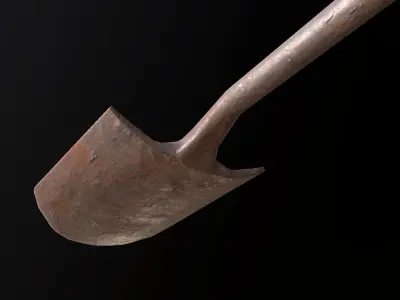 Rusty Shovel - PBR Game Ready Low-poly 3D model