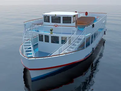 Tour Boat 3D model buy