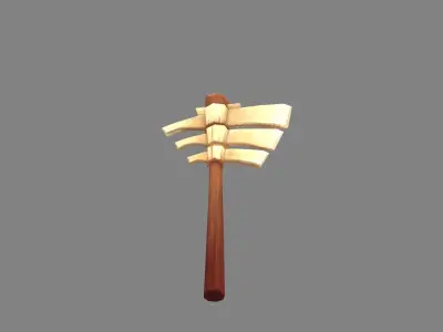 Cartoon Bone Axe - Primitive Weapon Low-poly 3D model