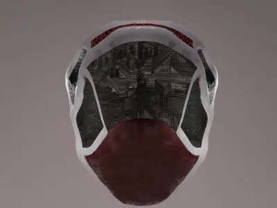 space helmet with horns Low-poly 3D model