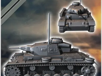 Panzer III Ausf G Tauchpanzer - miniatures tabletop scenery 3D print model