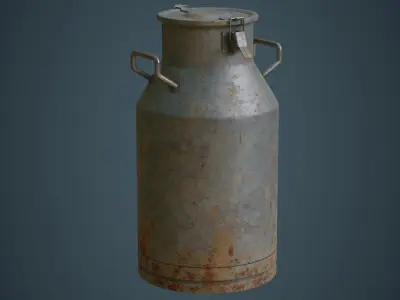 Milk Can 1B Low-poly 3D model