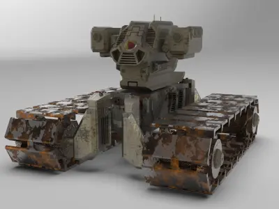 Tracked Mech Figure 3D print model