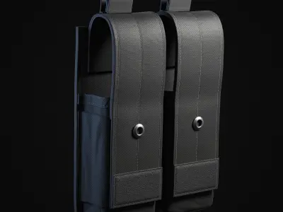 Military Pouch Low-poly 3D model