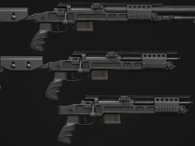 SPR300 sniper rifle Low-poly 3D model