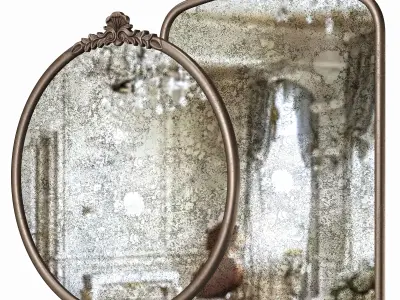 Worldmarket  Metal Vintage Style Wall Mirrors 3D model