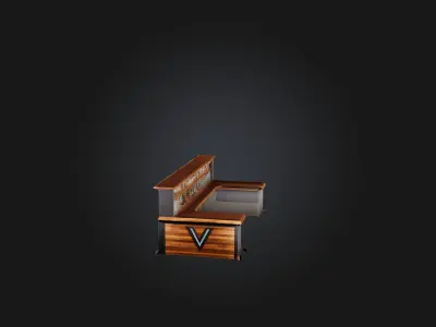 V-Shaped Bar Low-poly 3D model