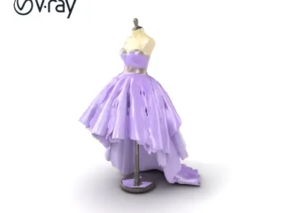 Whimsical Evening Dress Mannequin Model Pack Low-poly 3D model